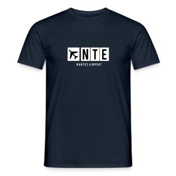 FLUGHAFEN NANTES - NTE - Männer T-Shirt - Navy - Vorne - AI Model Male 178 light (178cm)