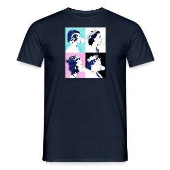 Reine II -Elizabeth Angleterre Reine,Chewing Gum,pop-art - T-shirt homme - marine - Devant - AI Model Male 178 light (178cm)