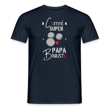 Super papa Bouliste | papa pétanque cadeau papa - T-shirt homme - marine - Devant - AI Model Male 178 light (178cm)