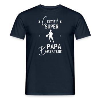 Super papa Basketteur - T-shirt homme - marine - Devant - AI Model Male 178 light (178cm)