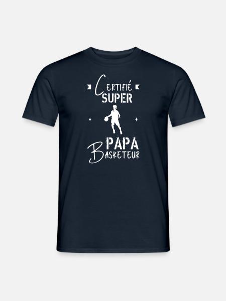 Super papa Basketteur - T-shirt homme - marine