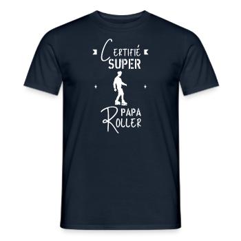 Super papa roller - T-shirt homme - marine - Devant - AI Model Male 178 light (178cm)