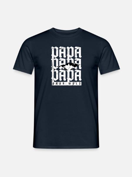 Papa Papa Papa Wolf - Männer T-Shirt - Navy