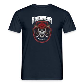Feuerwehr - Männer T-Shirt - Navy - Vorne - AI Model Male 178 light (178cm)