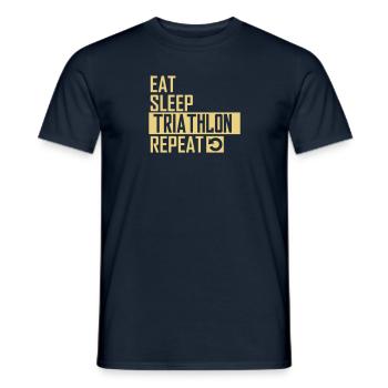 eat sleep triathlon - Männer T-Shirt - Navy - Vorne - AI Model Male 178 light (178cm)