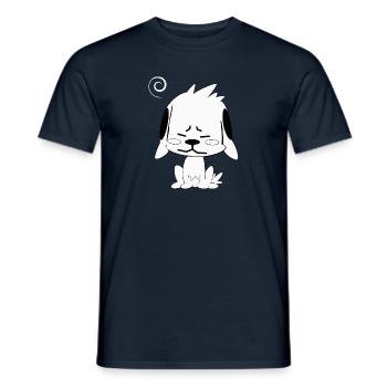 Adorable pouting anime dog and manga puppy - Men's T-Shirt - navy - Front - AI Model Male 178 light (178cm)