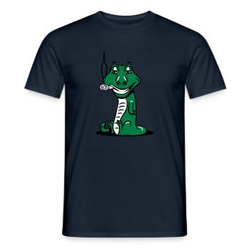 Crocodile gfährlich funny - Men's T-Shirt - navy - Front - AI Model Male 178 light (178cm)