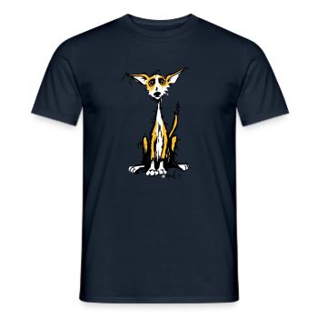 Rauhaar Podenco - Männer T-Shirt - Navy - Vorne - AI Model Male 178 light (178cm)