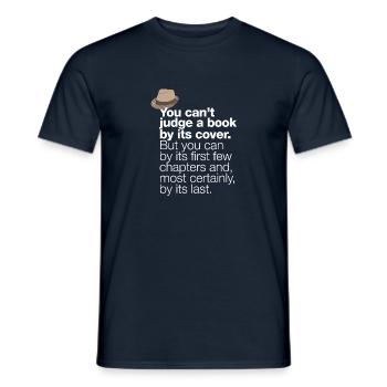 „You can’t judge a book by its cover …“ - Männer T-Shirt - Navy - Vorne - AI Model Male 178 light (178cm)