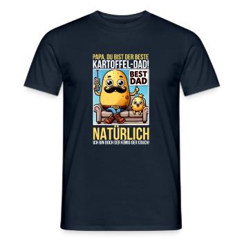Papa du bist der beste Kartoffel Dad - Vatertag - Männer T-Shirt - Navy - Vorne - AI Model Male 178 light (178cm)