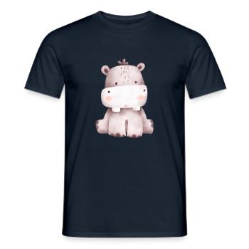 Hippo - Männer T-Shirt - Navy - Vorne - AI Model Male 178 light (178cm)