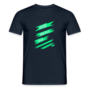 extreme sports cultivating courage quote - Men's T-Shirt - navy - Front - AI Model Male 178 light (178cm)