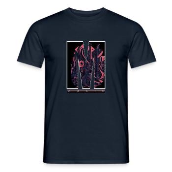 music M - Männer T-Shirt - Navy - Vorne - AI Model Male 178 light (178cm)