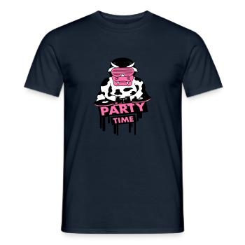 Lustige Party Time Milch Kuh Graffiti Tier Zitat - Männer T-Shirt - Navy - Vorne - AI Model Male 178 light (178cm)