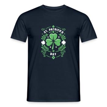 St. Patrick's Day Kleeblatt T-Shirt – Glücksklee - Männer T-Shirt - Navy - Vorne - AI Model Male 178 light (178cm)