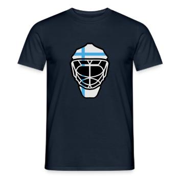 Hockey Goalie Mask Finlande - T-shirt homme - marine - Devant - AI Model Male 178 light (178cm)