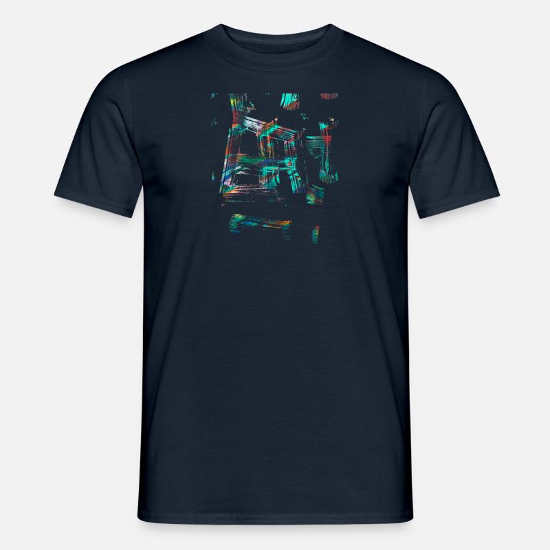 muster ,graffiti,bunt,malerei,kunst,türkis - Männer T-Shirt - Navy