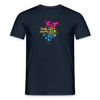 pansexuall,doves,birds,LGBT,colorful,graffiti - Männer T-Shirt - Navy - Vorne - AI Model Male 178 light (178cm)