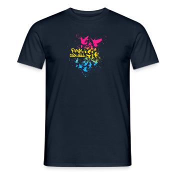 pansexual,deaf,birds,LGBT,colorful,graffiti - Men's T-Shirt - navy - Front - AI Model Male 178 light (178cm)