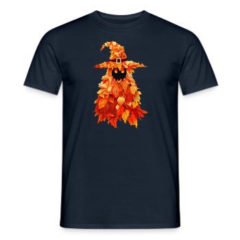 Spooky witch in autumn Halloween - Men's T-Shirt - navy - Front - AI Model Male 178 light (178cm)