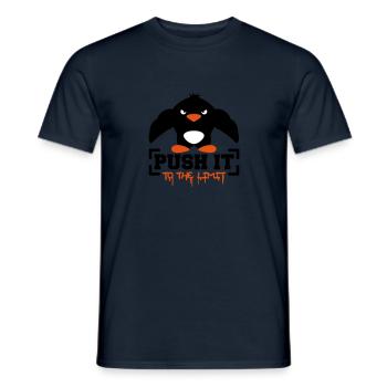 Push It To The Limit Lustiger Muskulöser Pinguin - Männer T-Shirt - Navy - Vorne - AI Model Male 178 light (178cm)