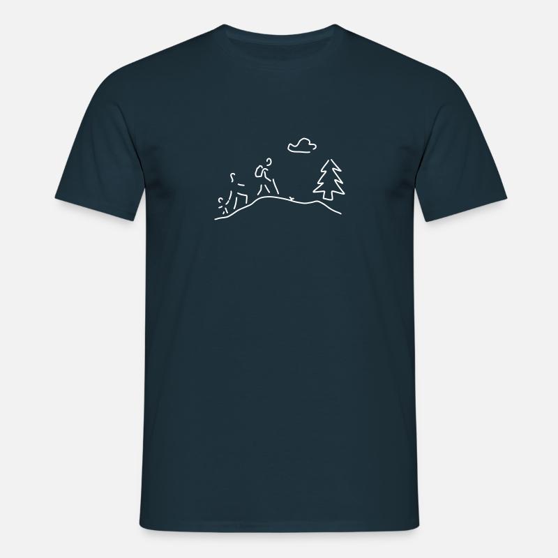 wandern oder walking - Männer T-Shirt - Navy