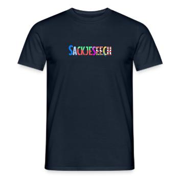 Sackjeseech - Männer T-Shirt - Navy - Vorne - AI Model Male 178 light (178cm)