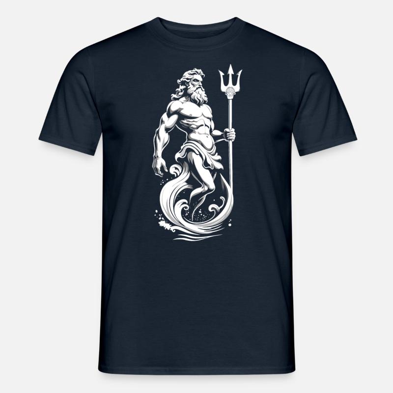Poseidon, Gott des Meeres. - Männer T-Shirt - Navy