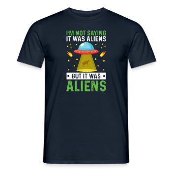Drôle de jambe amputée OVNI Alien jambe pied amputation - T-shirt homme - marine - Devant - AI Model Male 178 light (178cm)