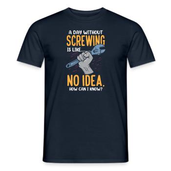 Funny Car Tuning A Day Without Screwing Car - Männer T-Shirt - Navy - Vorne - AI Model Male 178 light (178cm)