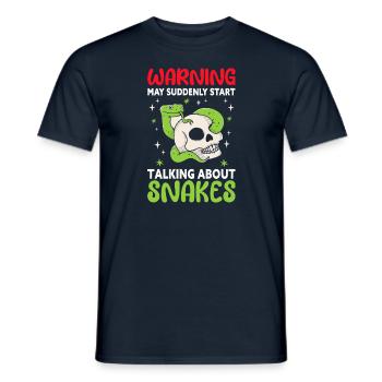 Warning May Suddenly Talk About Snakes - Männer T-Shirt - Navy - Vorne - AI Model Male 178 light (178cm)