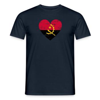 Angola Flaggenherz - Männer T-Shirt - Navy - Vorne - AI Model Male 178 light (178cm)