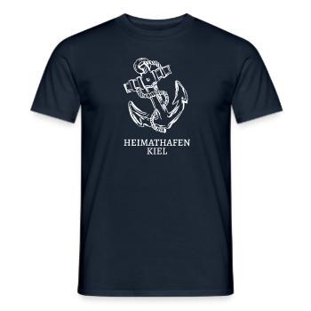 Home port Kiel with anchor, white - Men's T-Shirt - navy - Front - AI Model Male 178 light (178cm)