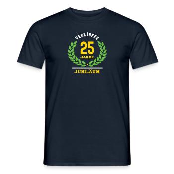 Verkäufer Jubiläum 25 Jahre 25 jähriges Jubilaeum - Männer T-Shirt - Navy - Vorne - AI Model Male 178 light (178cm)