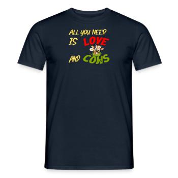 All you need is Love and Cows - Men's T-Shirt - navy - Front - AI Model Male 178 light (178cm)