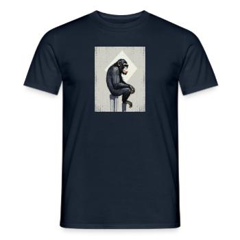 Chimpanzé Street Art Graffiti à Primate carré - T-shirt homme - marine - Devant - AI Model Male 178 light (178cm)