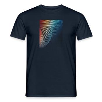 abstract geometric pattern spiral wave - Men's T-Shirt - navy - Front - AI Model Male 178 light (178cm)
