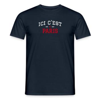 Ici c'est PARIS - T-shirt homme - marine - Devant - AI Model Male 178 light (178cm)