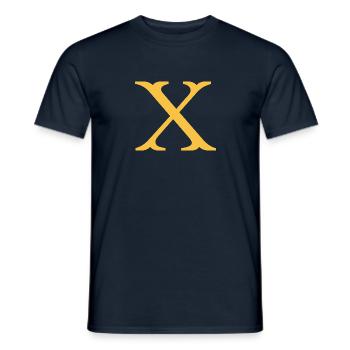 X - Men's T-Shirt - navy - Front - AI Model Male 178 light (178cm)