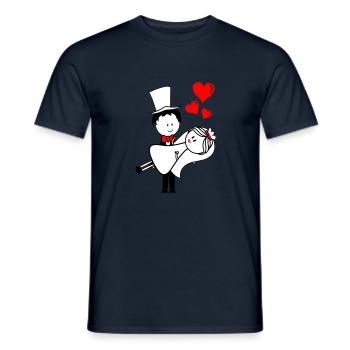 Couple marié - T-shirt homme - marine - Devant - AI Model Male 178 light (178cm)