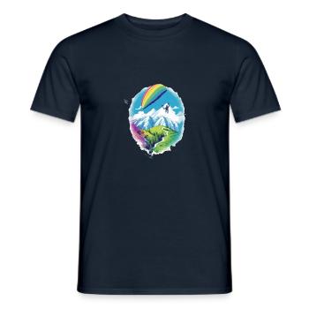 Gleitschirmfliegen Cedric - Männer T-Shirt - Navy - Vorne - AI Model Male 178 light (178cm)