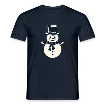 Cheerful Snowman Magic - Men's T-Shirt - navy - Front - AI Model Male 178 light (178cm)