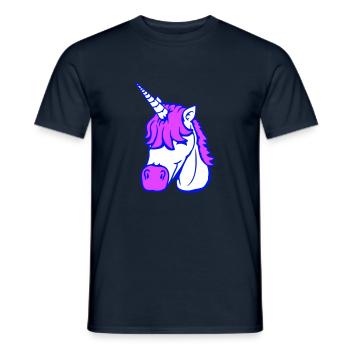 Unicorn Smiles Pretty Friendly Cartoon Horse - Men's T-Shirt - navy - Front - AI Model Male 178 light (178cm)