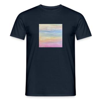 Aura of Happiness Abstract Pastel Painting - Men's T-Shirt - navy - Front - AI Model Male 178 light (178cm)
