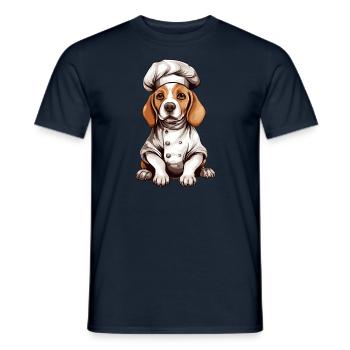 Beagle-Hund mit Kochmütze - Niedliches Design - Männer T-Shirt - Navy - Vorne - AI Model Male 178 light (178cm)