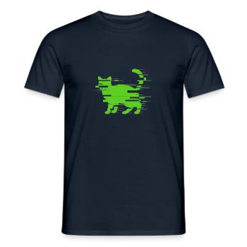 Glitch Cat - Men's T-Shirt - navy - Front - AI Model Male 178 light (178cm)