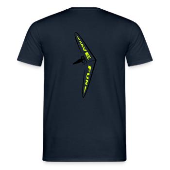 Hangglidingaction - Männer T-Shirt - Navy - Hinten - AI Model Male 178 light (178cm)