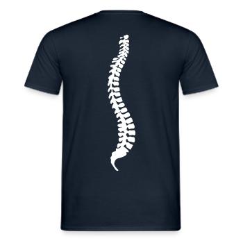Spine - back - Men's T-Shirt - navy - Back - AI Model Male 178 light (178cm)