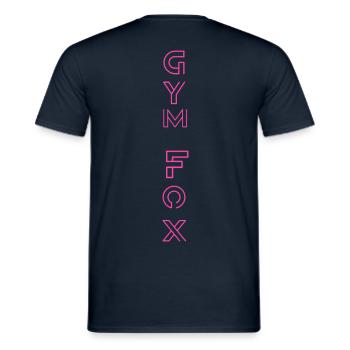 Typographic Gym Motivation - "GYM FOX " Design - Men's T-Shirt - navy - Back - AI Model Male 178 light (178cm)