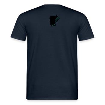 THEUNIVERSEISBLESSINGYOUWITHPERMANENTLOVE - Männer T-Shirt - Navy - Hinten - AI Model Male 178 light (178cm)